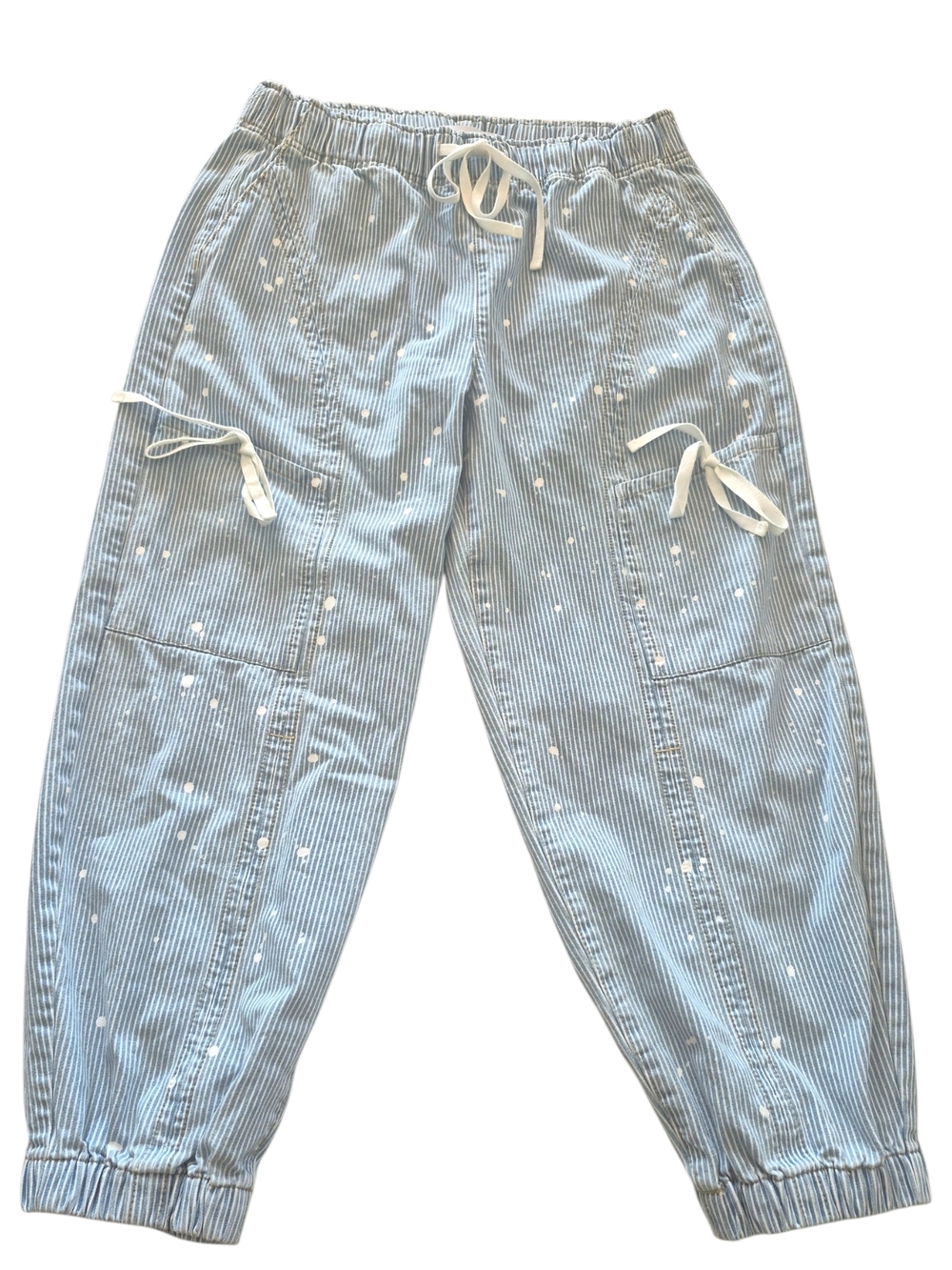 Fashion Nova Verina Non Stretch Stripe Denim Joggers Sz Jr 13 - Picture 3 of 7